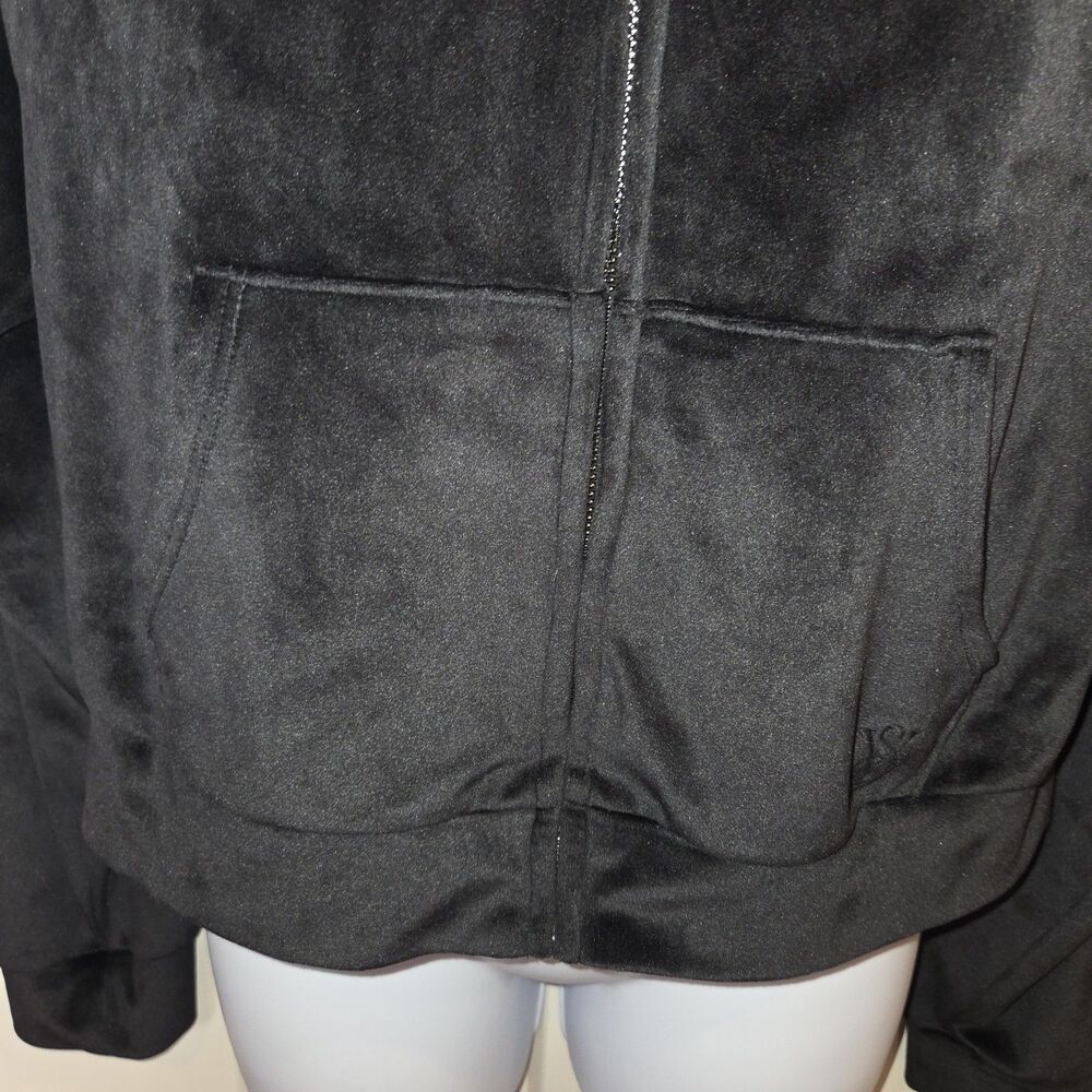 Victoria's Secret ON POINT VELOUR BLACK Full-Zip Hoodie Logo Sz S NWOT - Picture 4 of 7